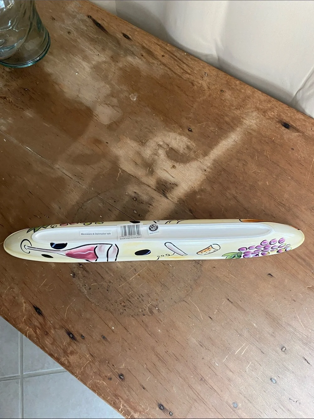 Buon Vino Ceramic Olive Boat Serving Dish Charcuterie